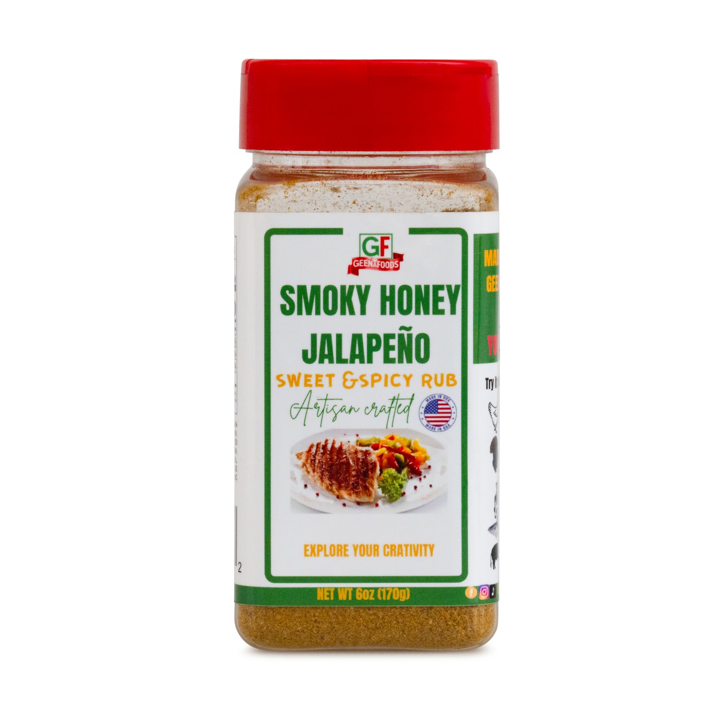 GEENAFOODS SMOKY HONEY JALAPENO GILL RUB